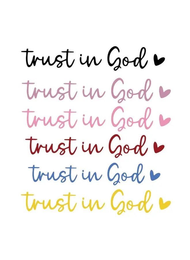 White Christian Faith Car Mirror Sticker Decal Trust In God Heart Bible Verse - Image 1